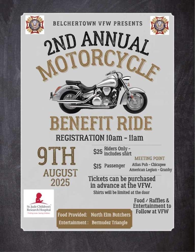 Belchertown VFW Motorcycle Benefit Ride 2025