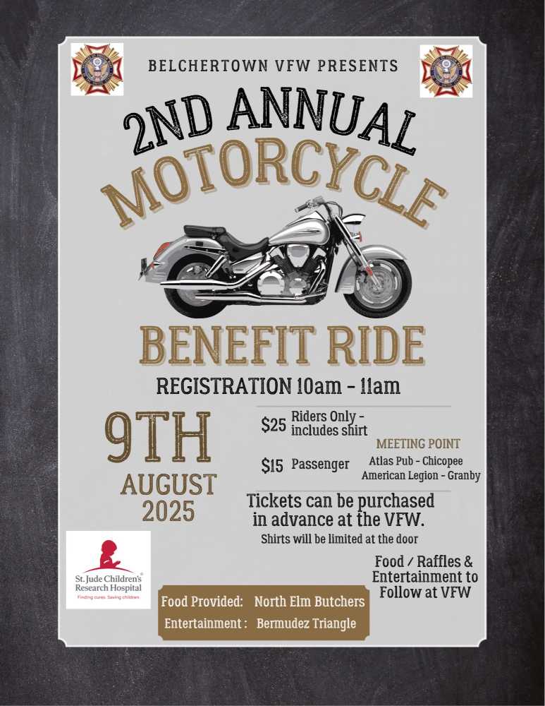 Belchertown VFW Motorcycle Benefit Ride 2025
