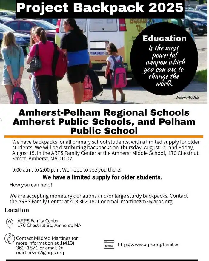 Project Backpack 2025 in Amherst
