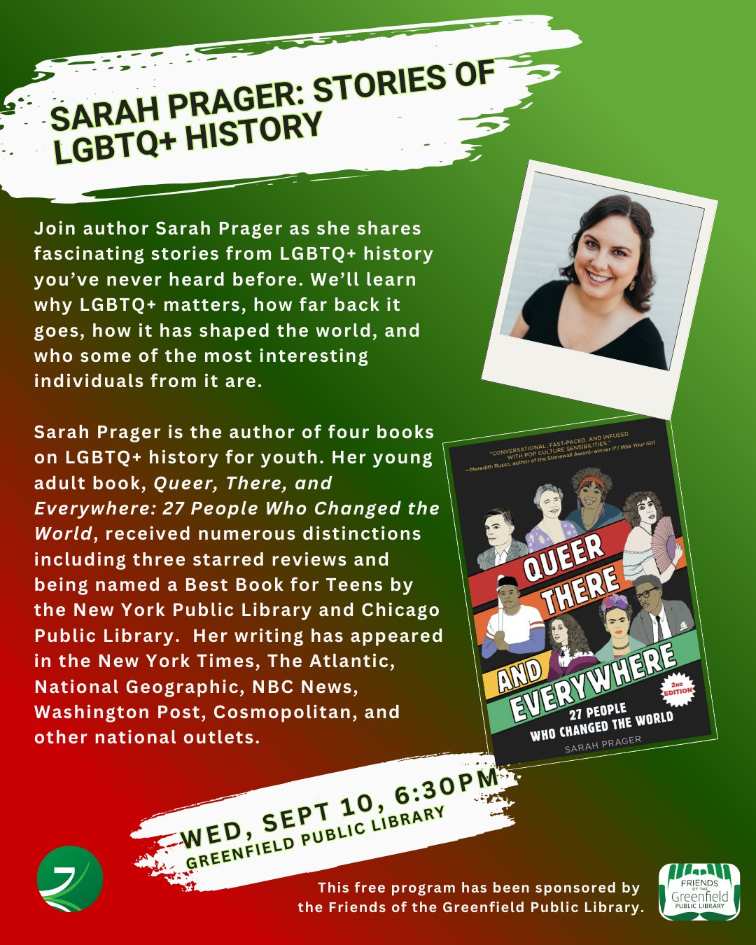 Sarah Prager LGBTQ+ History Talk Greenfield 2025