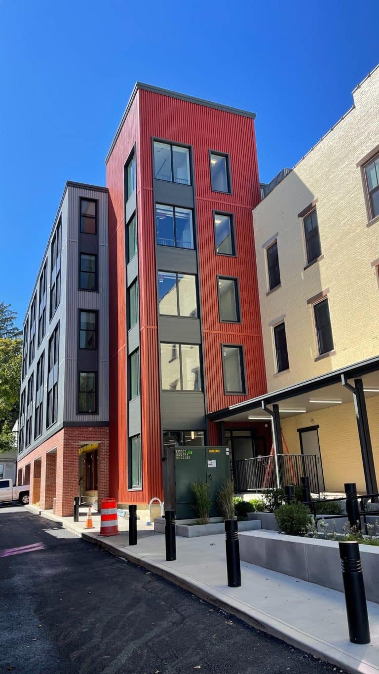 The completed exterior of 55 South Pleasant Street, Amherst. September 8, 2025. FungaiFoto.