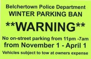 winter parking ban in Belchertown