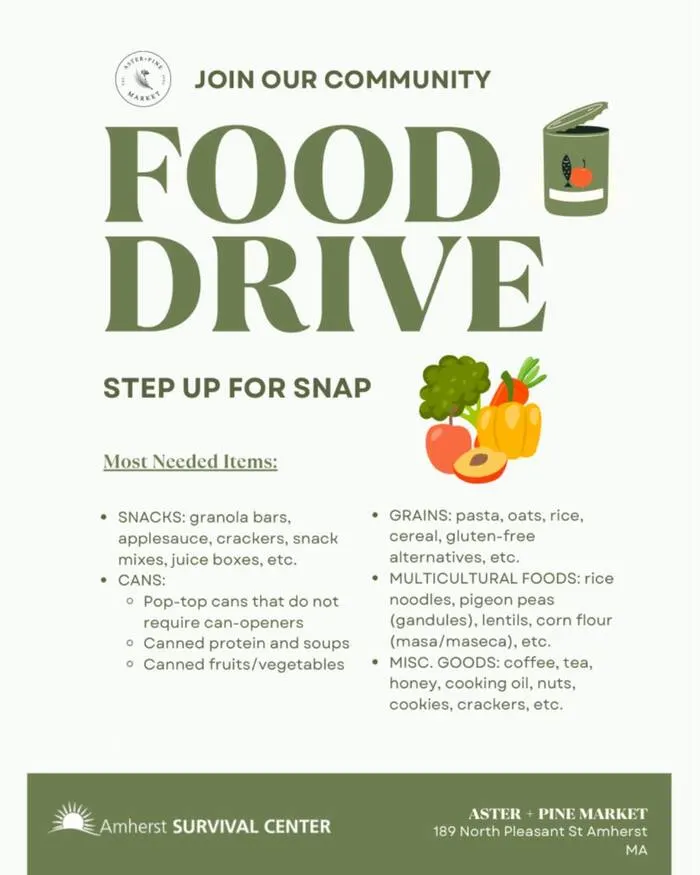 Aster + Pine food drive