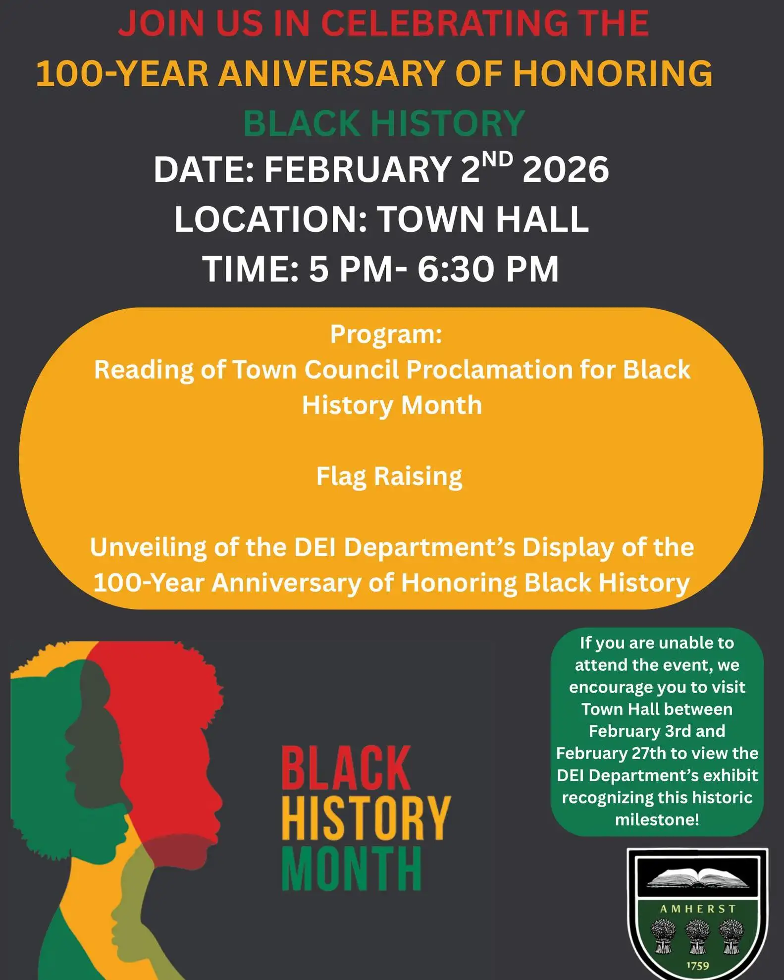 Amherst Black History Month commemoration