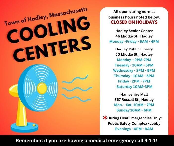 Hadley cooling centers 2026