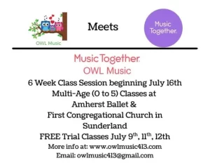 OWL Music Together Summer Classes – Free Trial July 9, 11 & 12