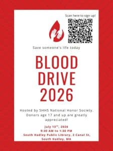 Blood Drive at South Hadley Public Library