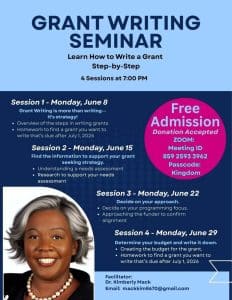 Grant Writing Seminar: 4-Session Series on Zoom