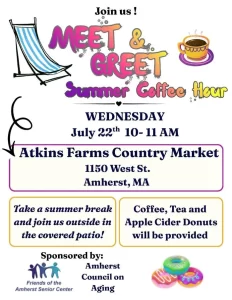 Summer Coffee Hour Meet & Greet at Atkins Farms