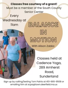 Free Balance Classes – Wednesdays, 11 AM, Sunderland