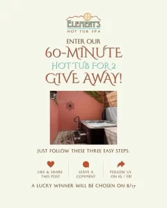 Elements Hot Tub Spa Giveaway – 60-Minute Tub for Two