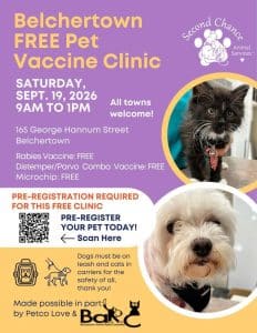 Free Pet Vaccines – Sept 19, Belchertown