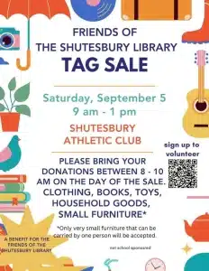 Shutesbury Library tag sale - Donations Accepted